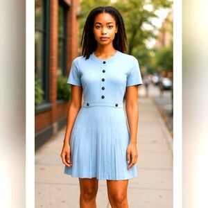 Michael Kors Blue Button-Up Dress